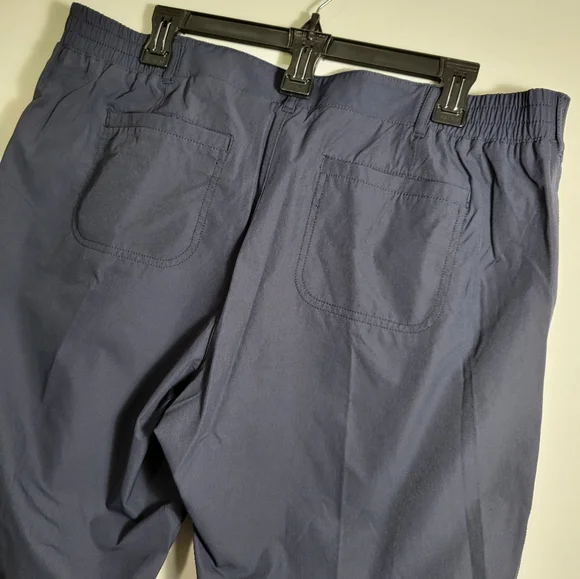 Kirkland navy blue parachute style pants women's 14  #2566 - Picture 5 of 5